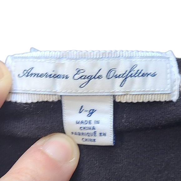 American Eagle Black Halter Sundress Women’s Large Y2K Strapless - Picture 3 of 9